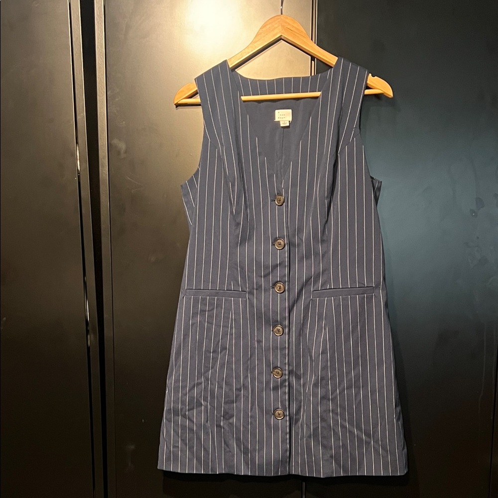a new day Navy Pinstripe Mini Dress